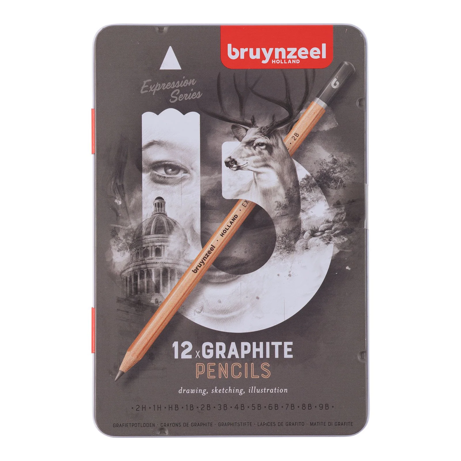 Bruynzeel • Expression graphite pencils tin 12 stk