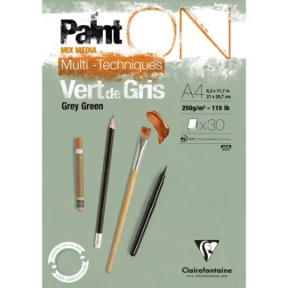 Clairefontaine • PaintON Mixed Media Paper 250g A4 Grey Green 30x